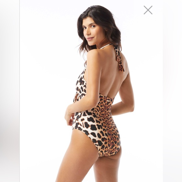 Vince Camuto Leopard Print One Piece - Picture 2 of 8